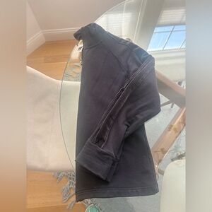 Talbots Vintage Velour Sleeve Black Zip Up Sweatshirt